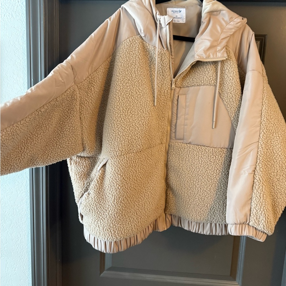 Cream Sherpa Jacket - 3X